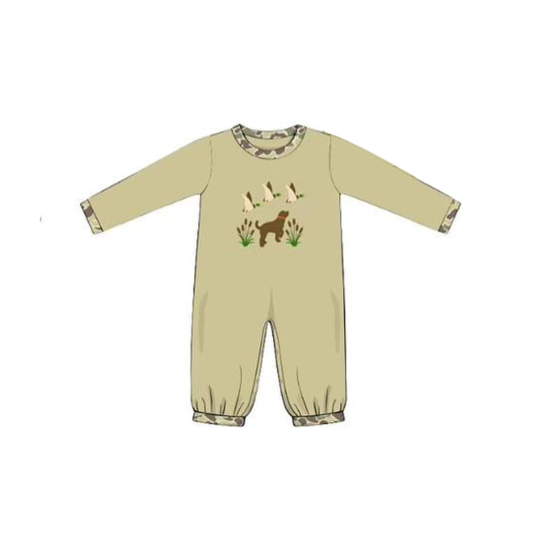 ( Moq 5 ) Preorder Long Sleeves Dogs Ducks Camo Hunting Buttons Romper