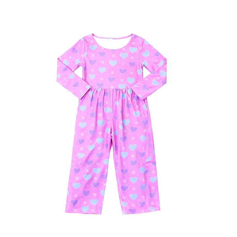 ( Moq 5 ) Preorder Baby Girls Long Sleeves Hearts Valentine's Day Pants Jumpsuit