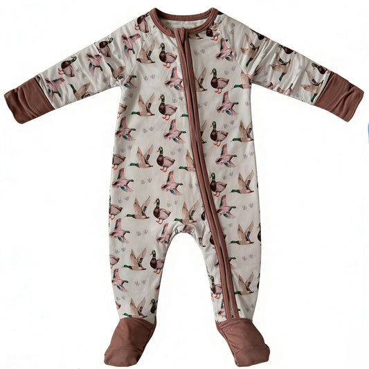 ( Moq 5 ) Preorder Baby Dogs Infant Long Sleeves Deer Zipper Footie Sleeper Romper