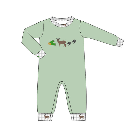 ( Moq 5 ) Preorder Baby Boys Infant Long Sleeves Deer Green Romper Hunting Clothes