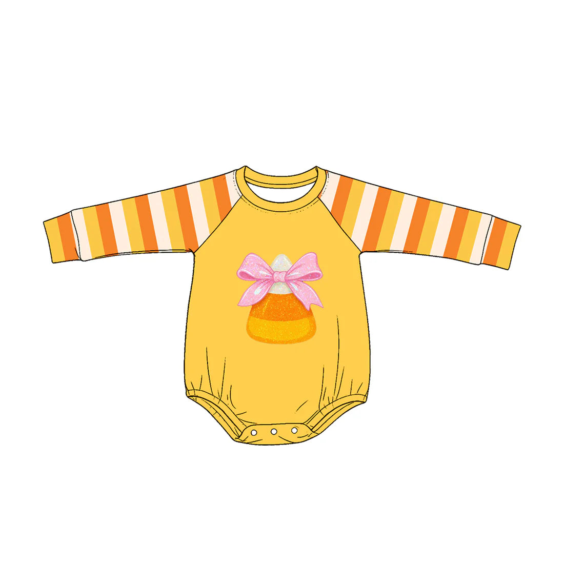 ( Moq 5 ) Preorder Baby Girls Kids Stripes Long Sleeves Bows Candy Halloween Bubble Romper Clothes