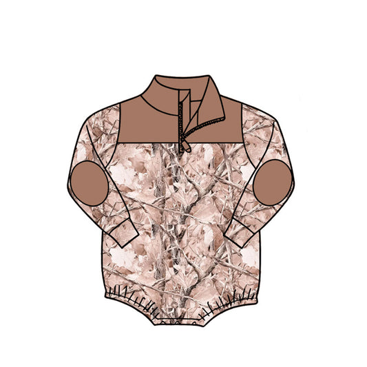 ( Moq 5 ) Baby Boys Infant Long Sleeves Zipper Bubble Romper Camo Clothes