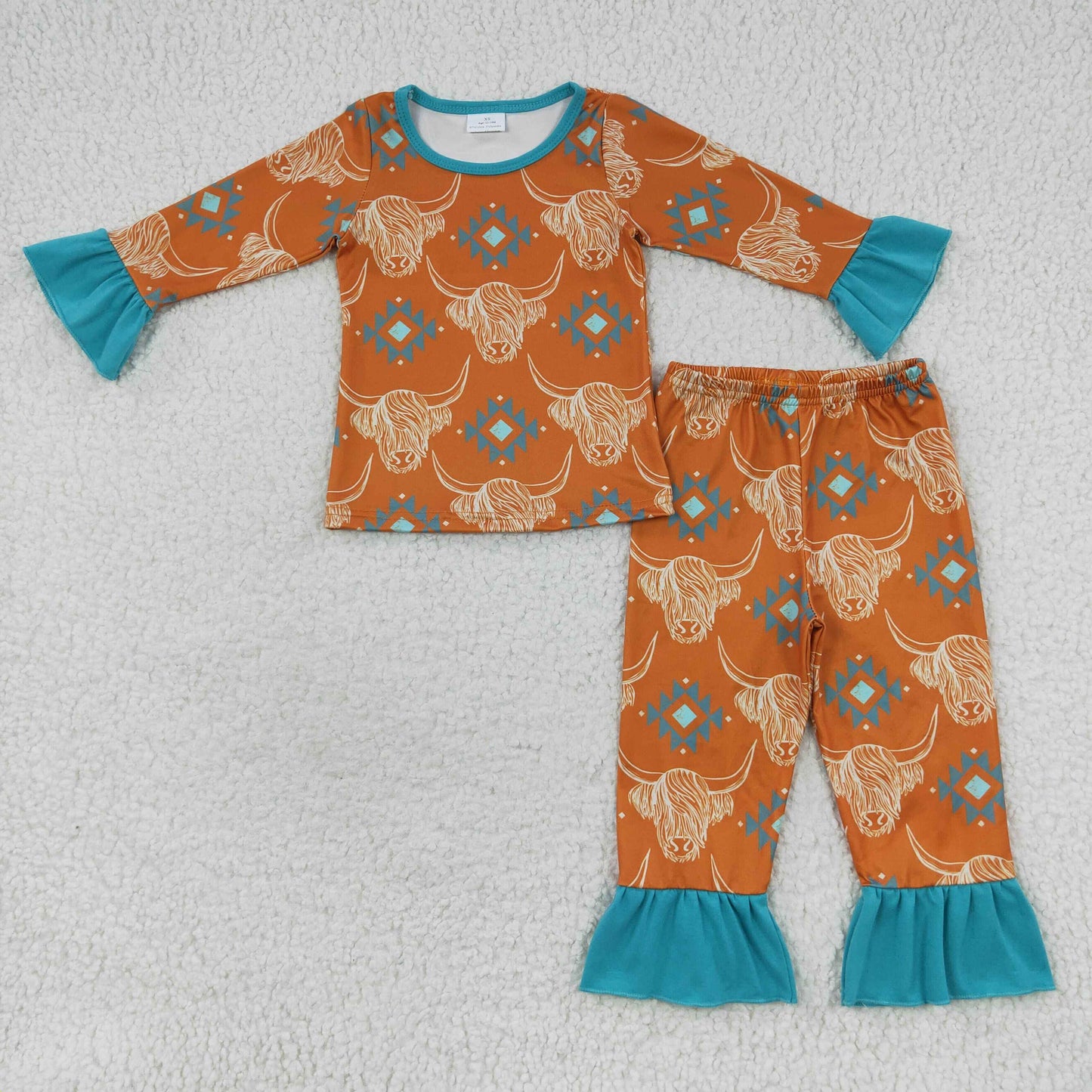 BLP0206 Baby Boy Western Cow Long Sleeves Pants Outfit Pajamas