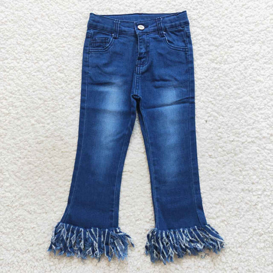 D4-29 Baby Girl Blue Tassel Denim Pants Jeans