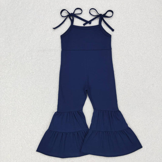 SR0449 Baby Girl Sleeveless Navy Blue Jumpsuit