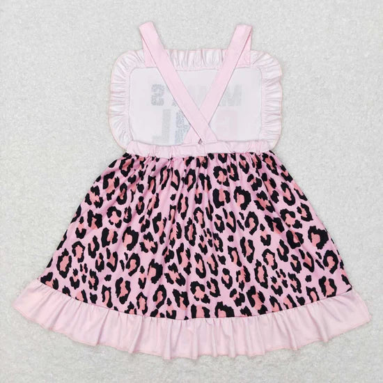 Baby Kids Sleeveless Mama's Girl Leopard Sibling Pink Romper Clothes Dress