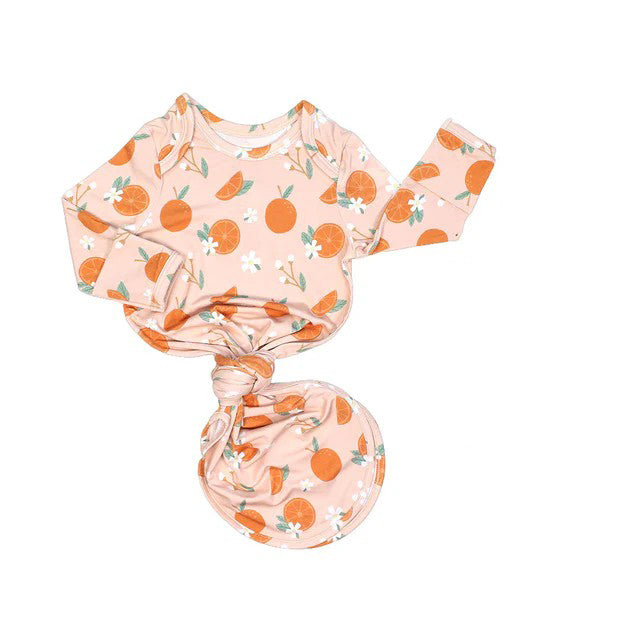 Pre-order Baby Newborn Girls Orange Long Sleeves Gowns