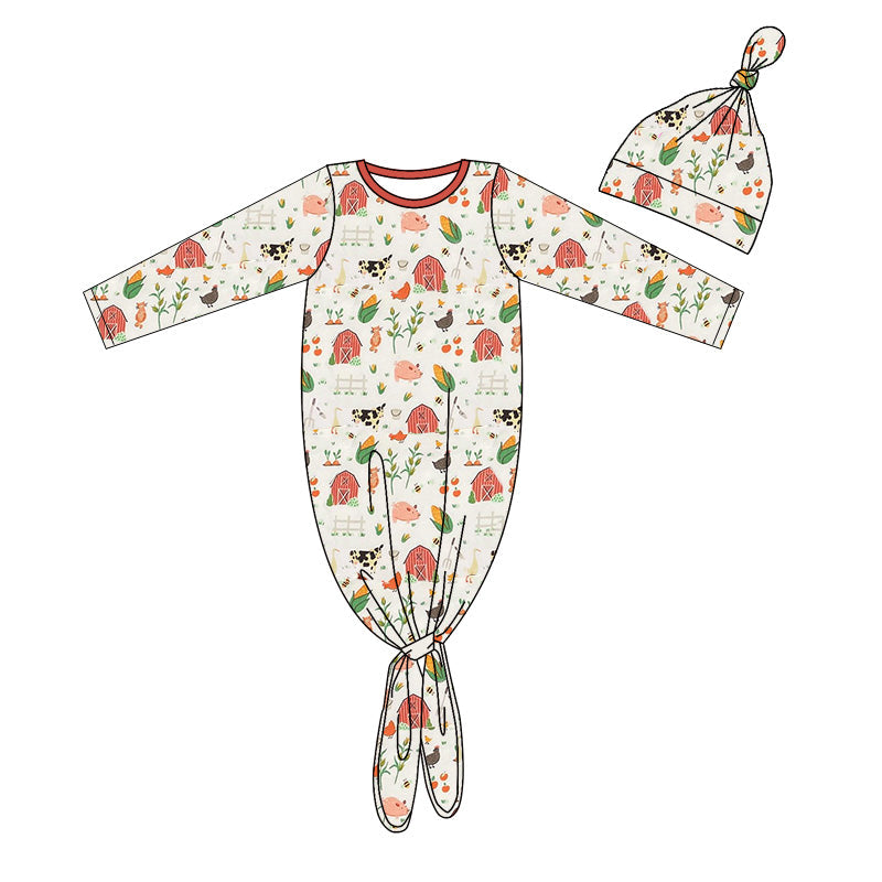 Pre-order Baby Newborn Long Sleeves Farm House Gowns