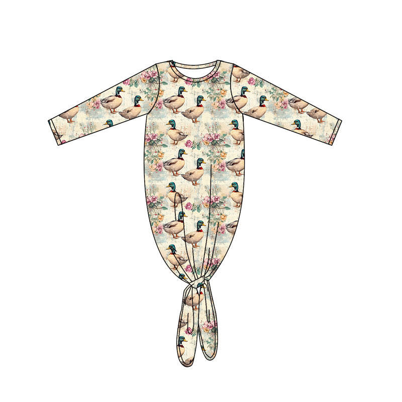 Preorder Baby Newborn Long Sleeves Ducks Flower Footed Romper ( Moq 5 )