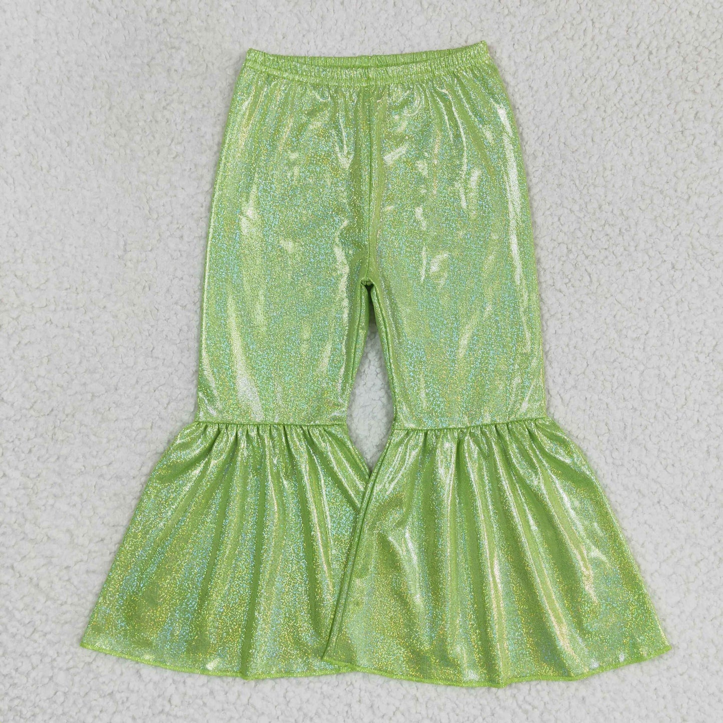P0189 Baby Girl Holographic Spandex Bell Bottom Pants