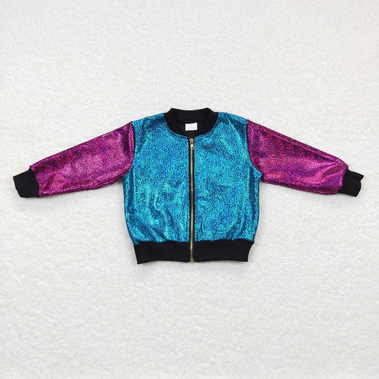 BT0292 Baby Kids Long Sleeves Zipper Blue Purple Jacket Coat