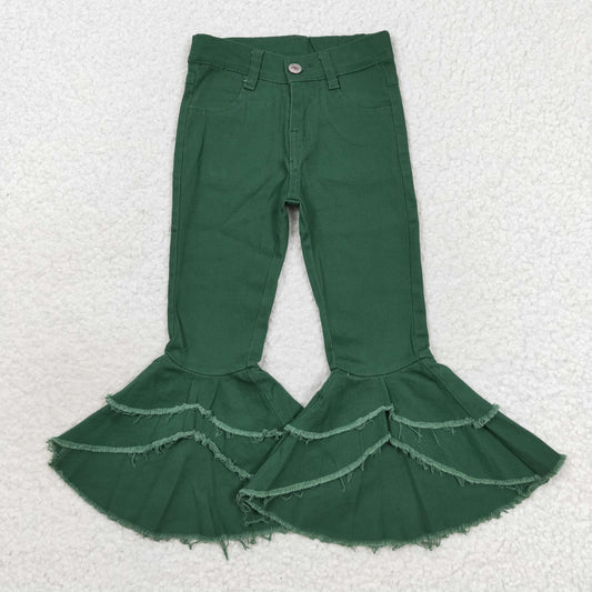 P0171 Baby Girl Green Denim Bell Pants Jeans