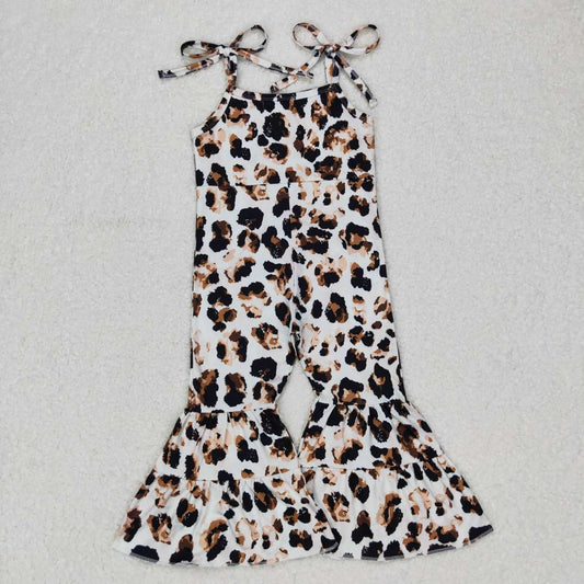 SR0456 Baby Girl Sleeveless Leopard Jumpsuit