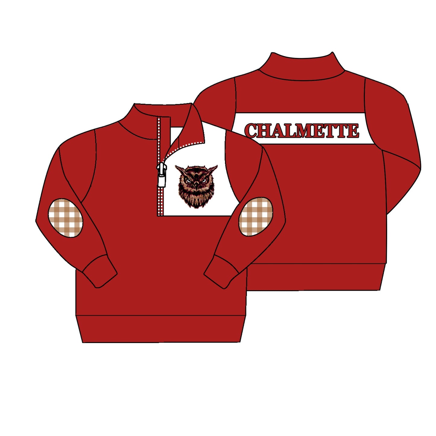 Baby Boy Long Sleeves Team Zipper Red Pullover Shirt ( Moq 5 )