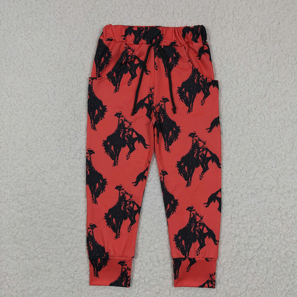 Baby Boy Western Cow Cactus Jogger Pants Sibling Clothes RTS