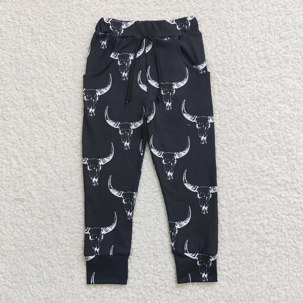 Baby Boy Western Cow Cactus Jogger Pants Sibling Clothes RTS