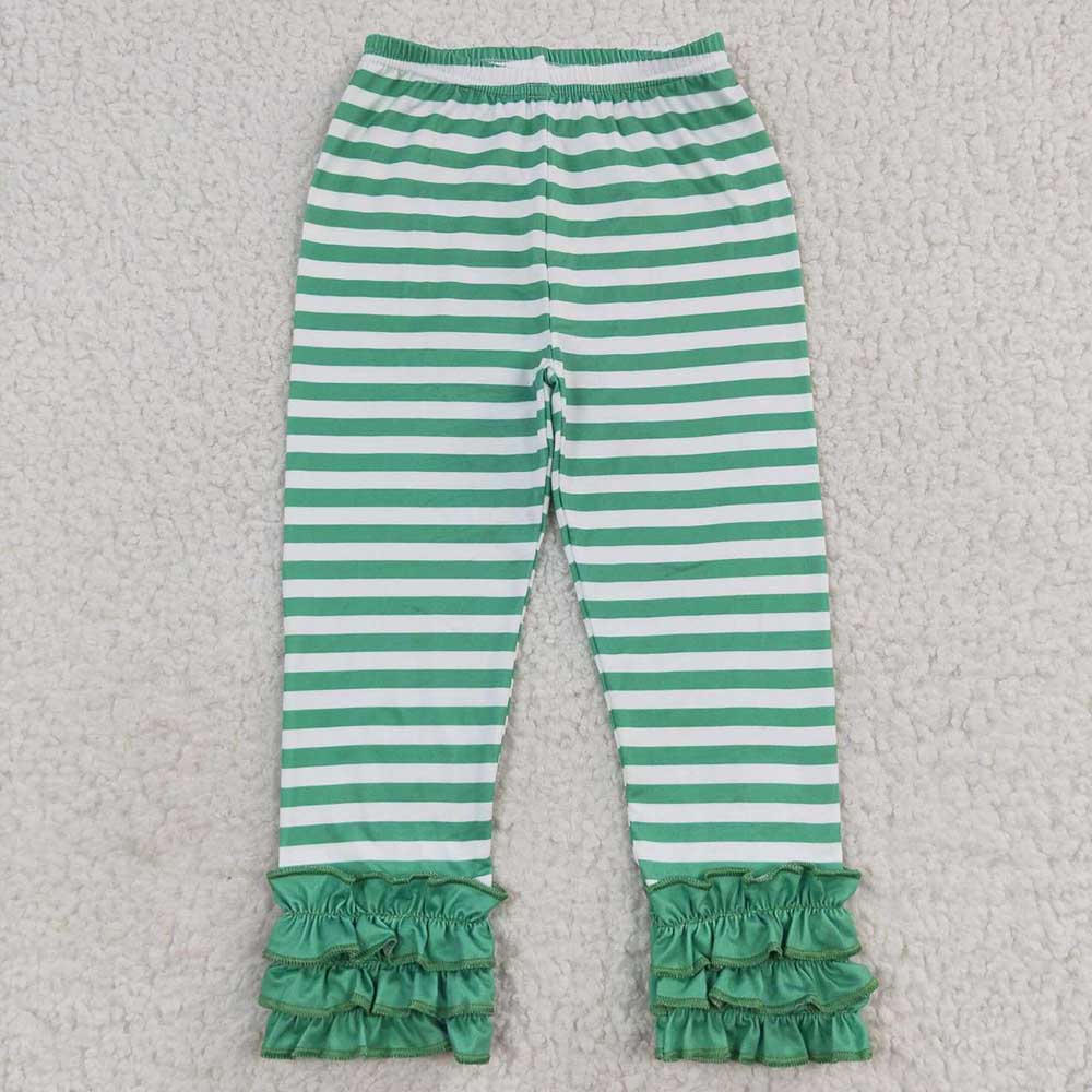 Baby Girl Sibling Christmas Stripes Icing Ruffle Bottom Pants