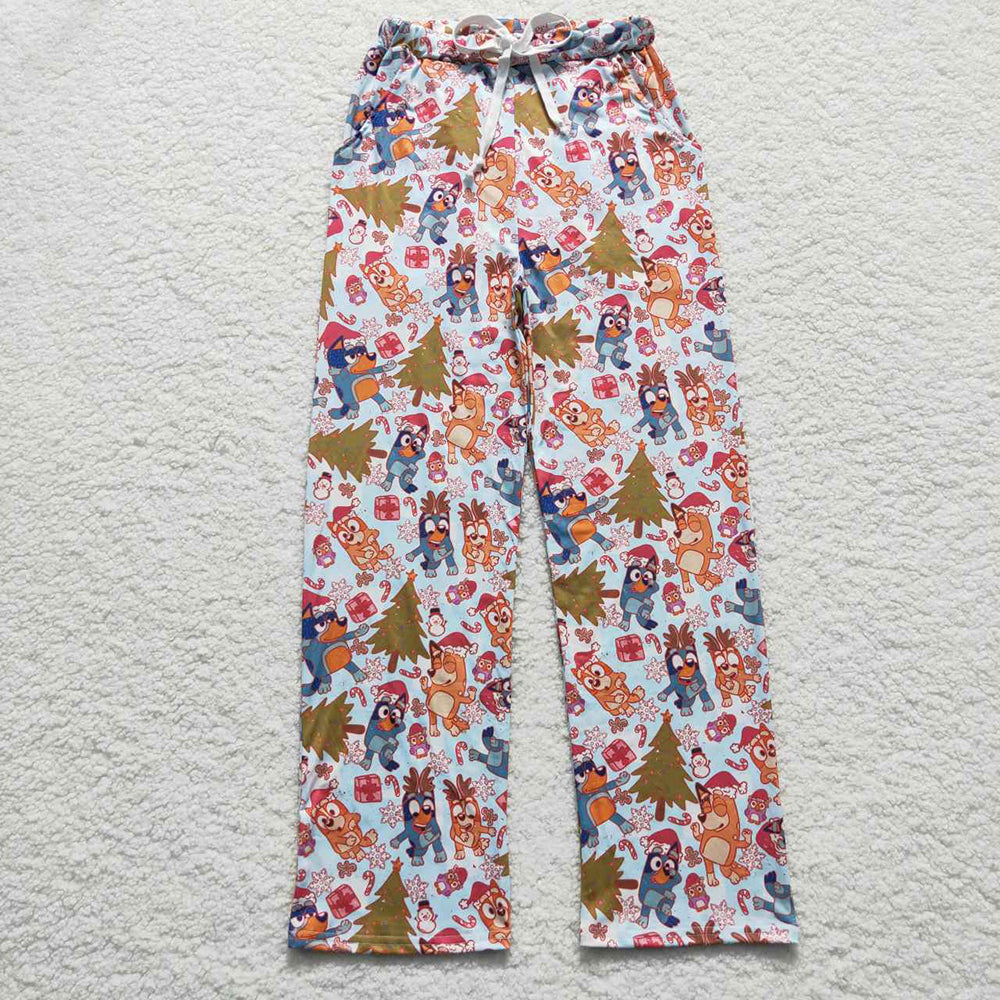 Sibling Adult Christmas Cartoon Print Men Women Pajamas Pants Bottom Clothes RTS