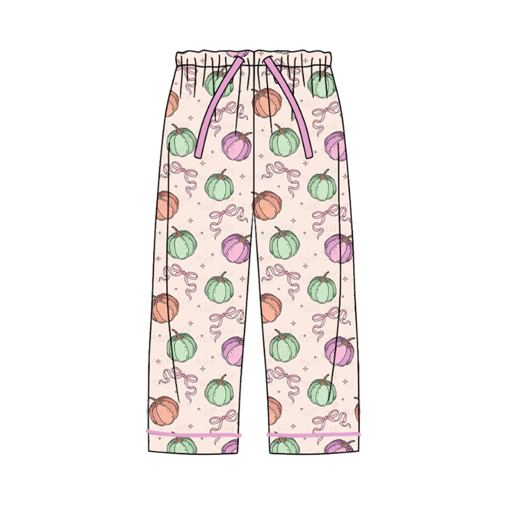 Pre-order Adult Women Fall Bows Pumpkins Bottom Pants Pajamas