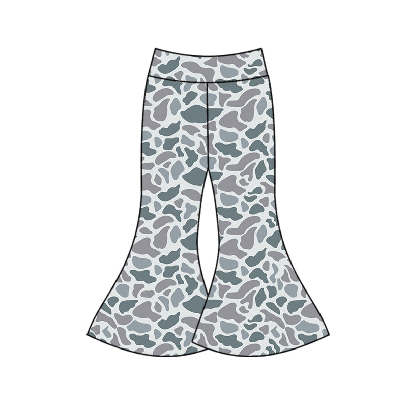 Pre-order Baby Girl Grey Camo Bell Bottom Pants