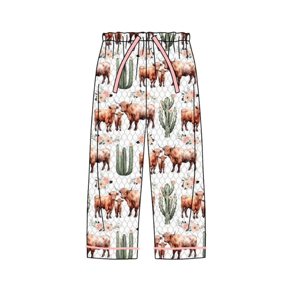 Pre-order Adult Men Western Cows Cactus Bottom Pants Pajamas