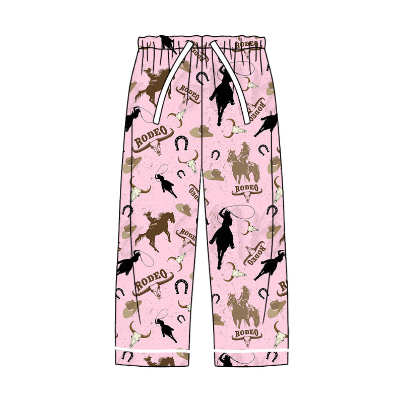 Pre -order Adult Women Western Rodeo Cow Pink Pants Pajamas