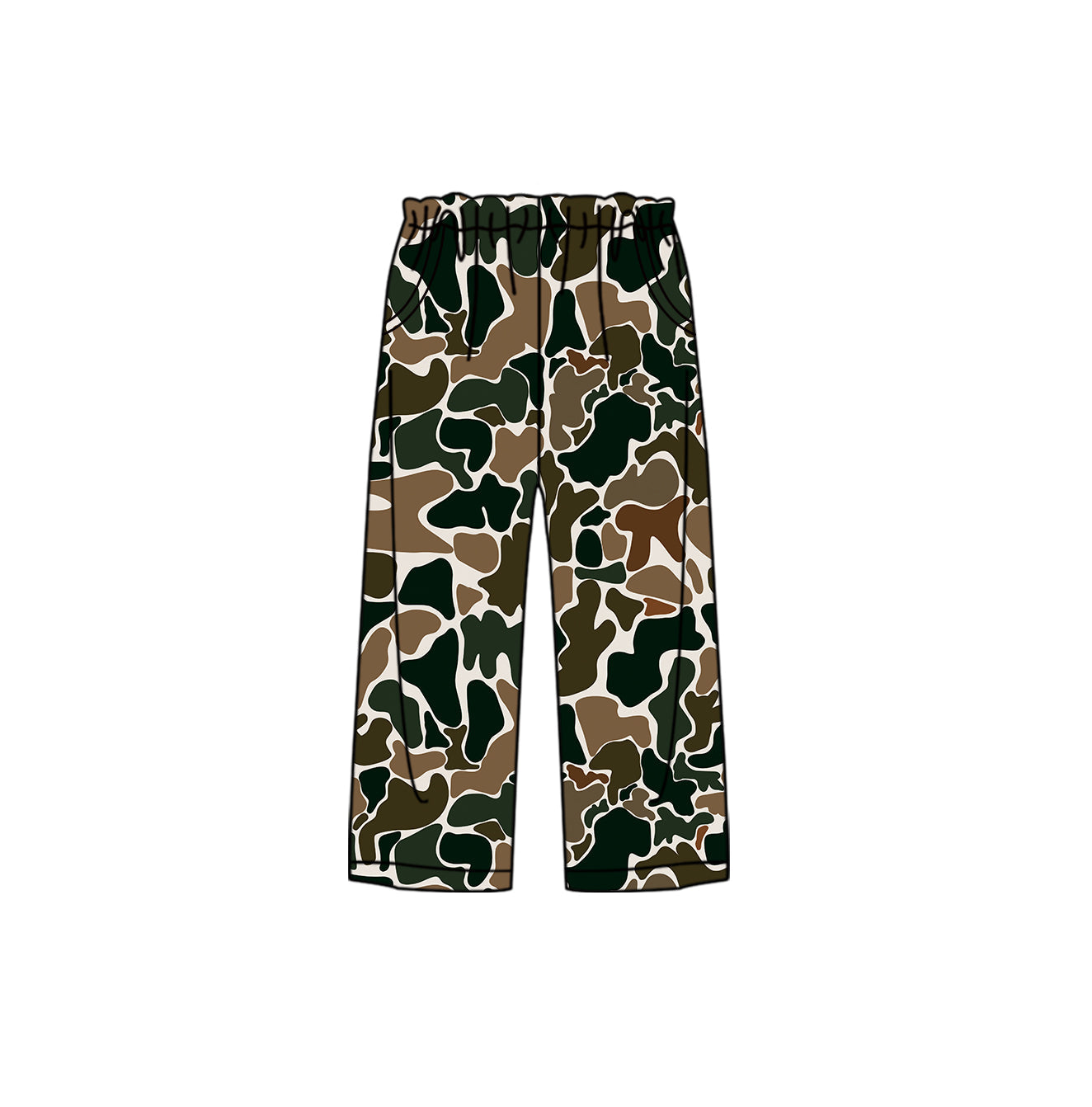 Pre-order Adult Women Brown Camo Pocket Bottom Pants Pajamas