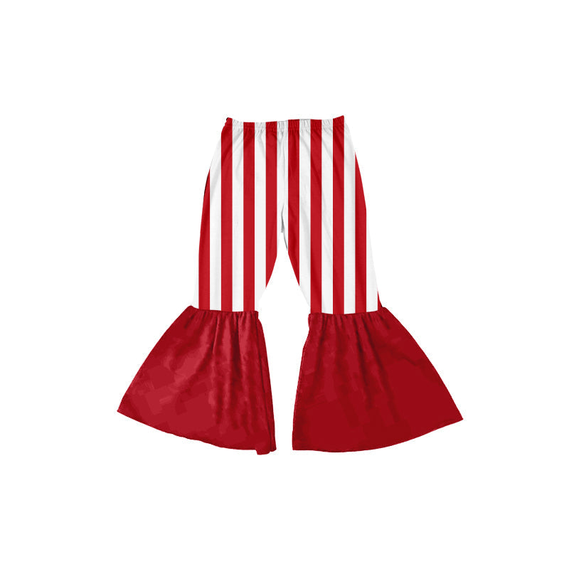 Pre-order Baby Girl Christmas Red Stripes Bell Bottoms Pants