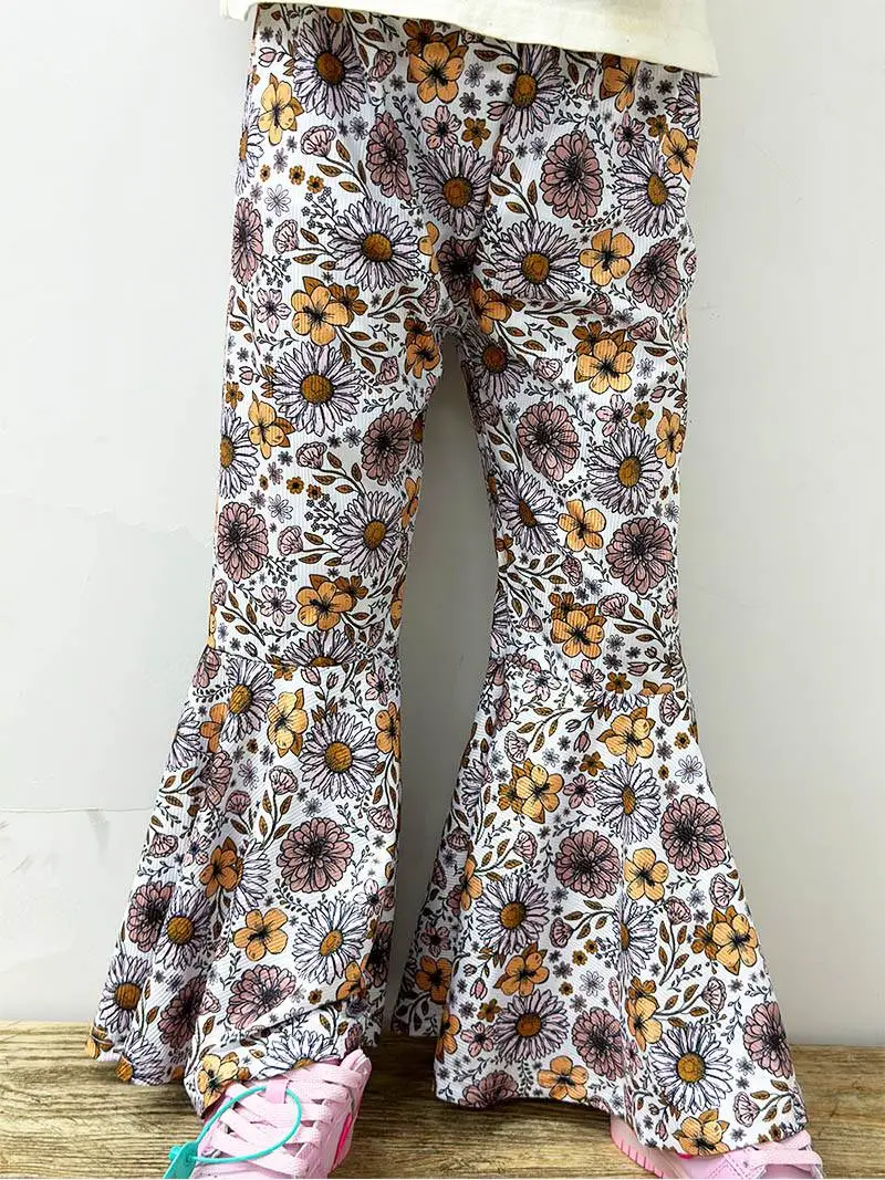 Pre-order Baby Girl Flower Bell Bottom Pants