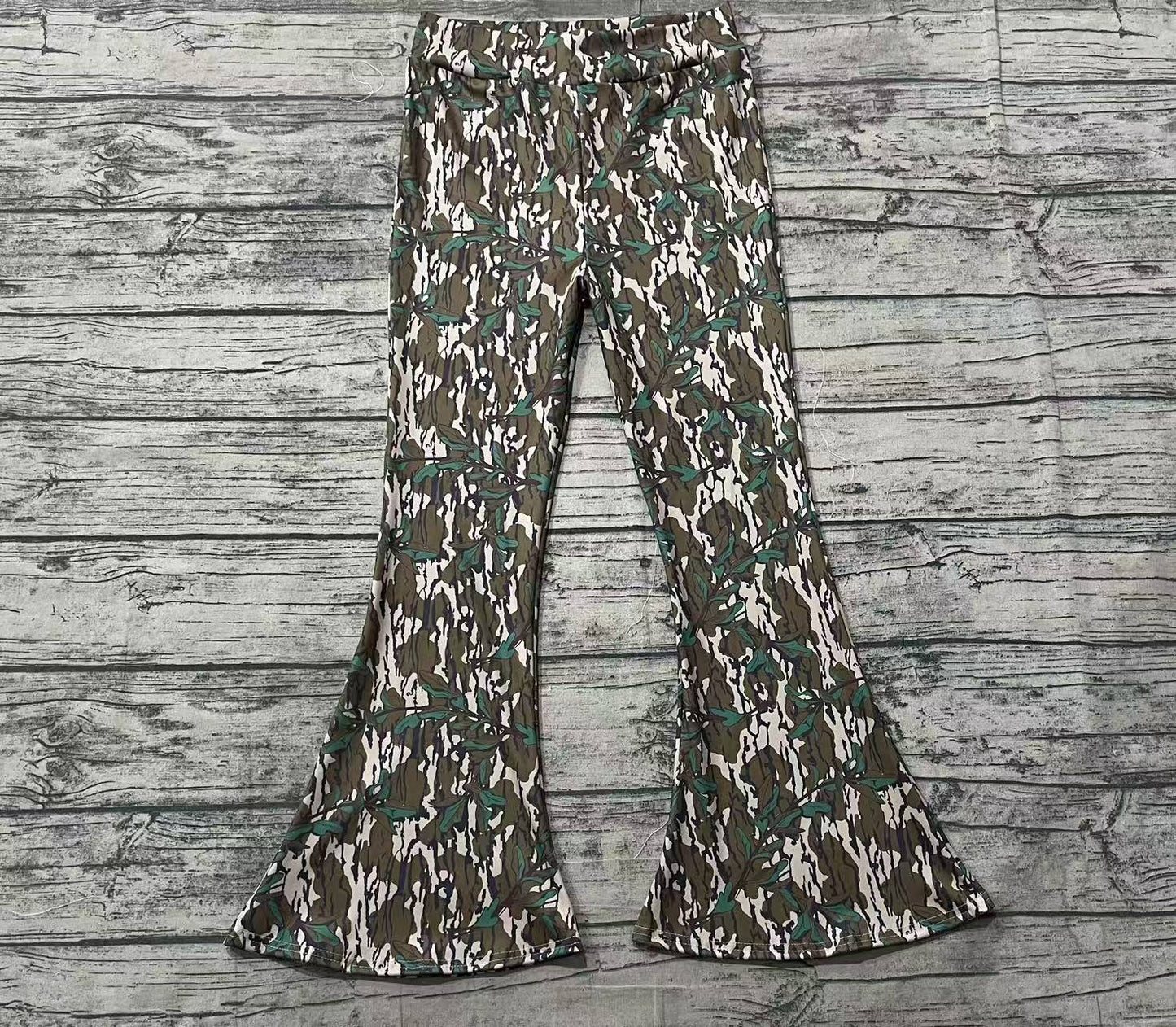 RTS Adult Women Camo Athletic Active Wear Yoga Bottom Bell Pants