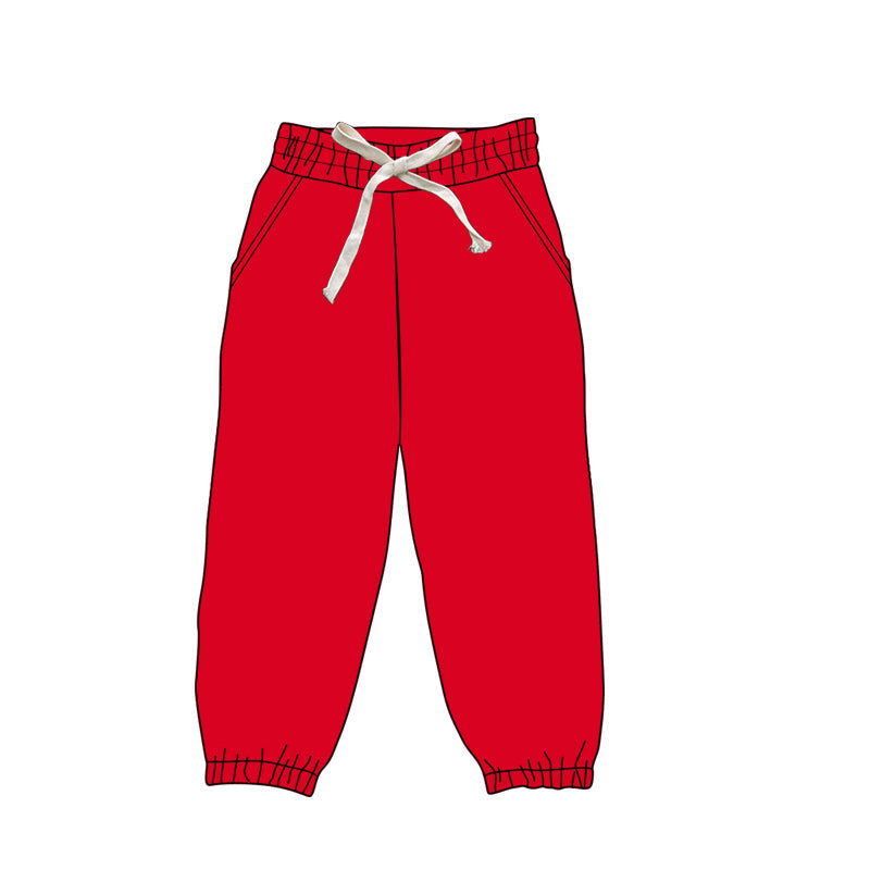 Preorder Adult Women Red Jogger Yoga Bottom Pockets Pants