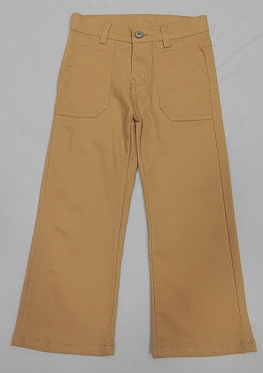 Preorder Baby Girl Yellow Pockets Denim Bottom Pants Jeans( Moq 5 )