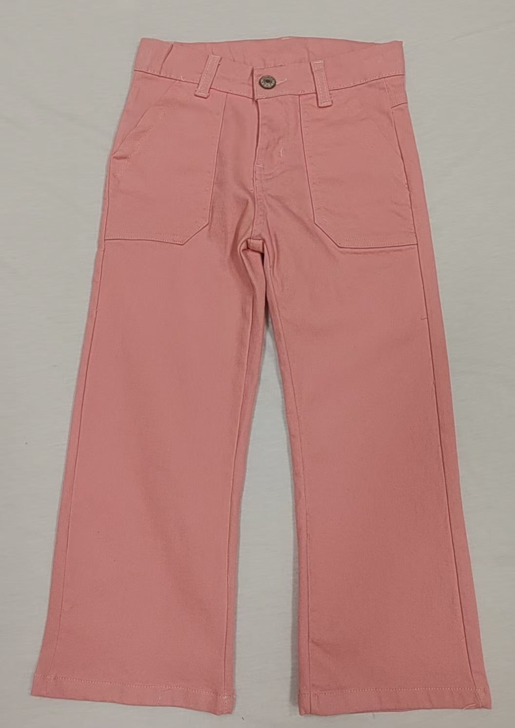 Preorder Baby Girl Pockets Denim Bottom Pants Jeans( Moq 5 )