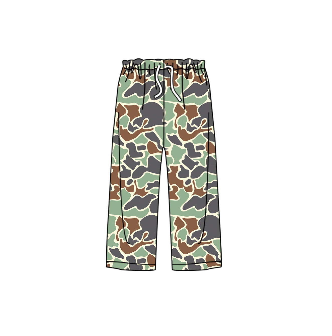 ( Moq 5 ) Preorder Adult Women Green Camo Pants Pajamas Bottom