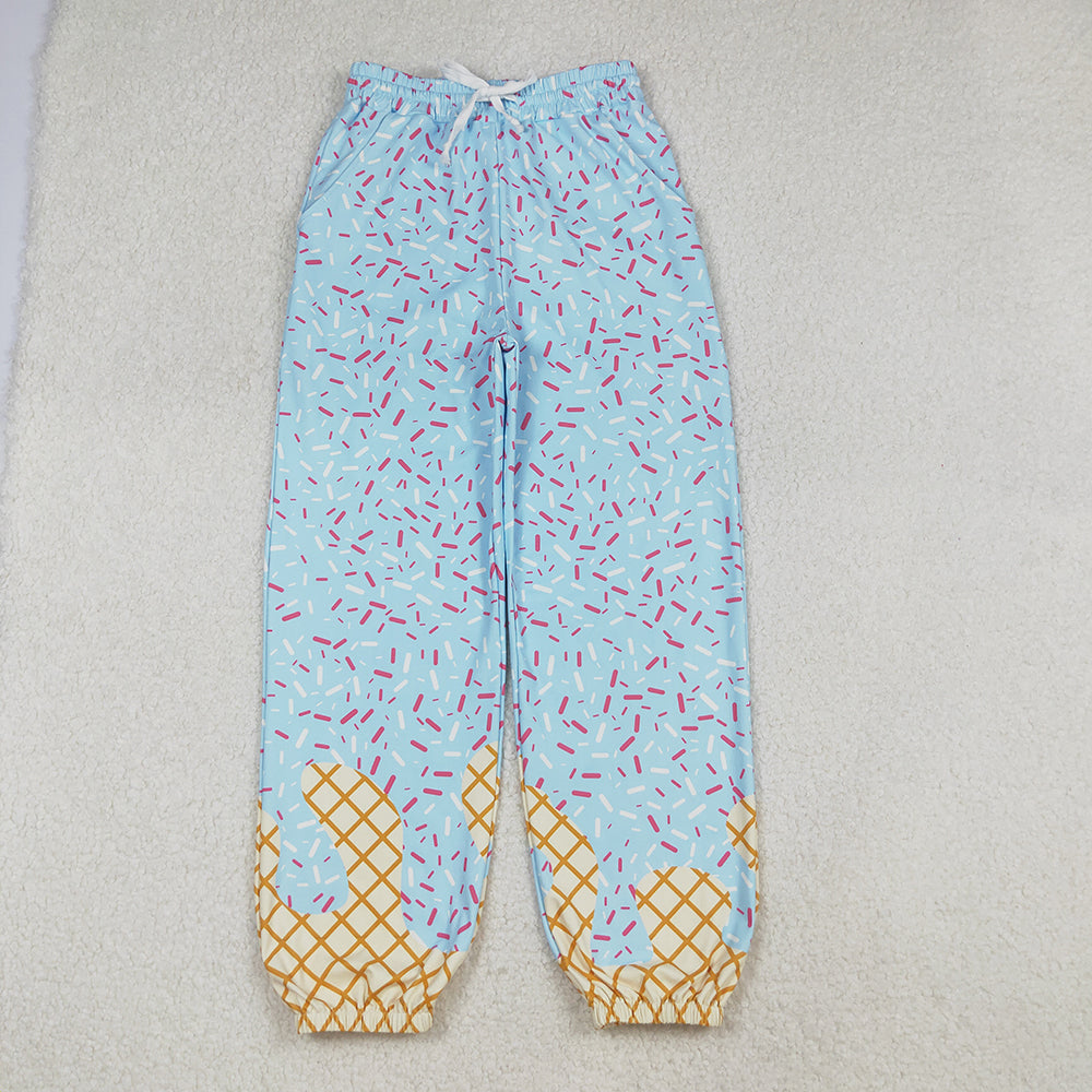 Sibling Baby Girls Adult Woman Pockets Blue Drips Baseball Mommy and Me Yoga Active Pants Bottom