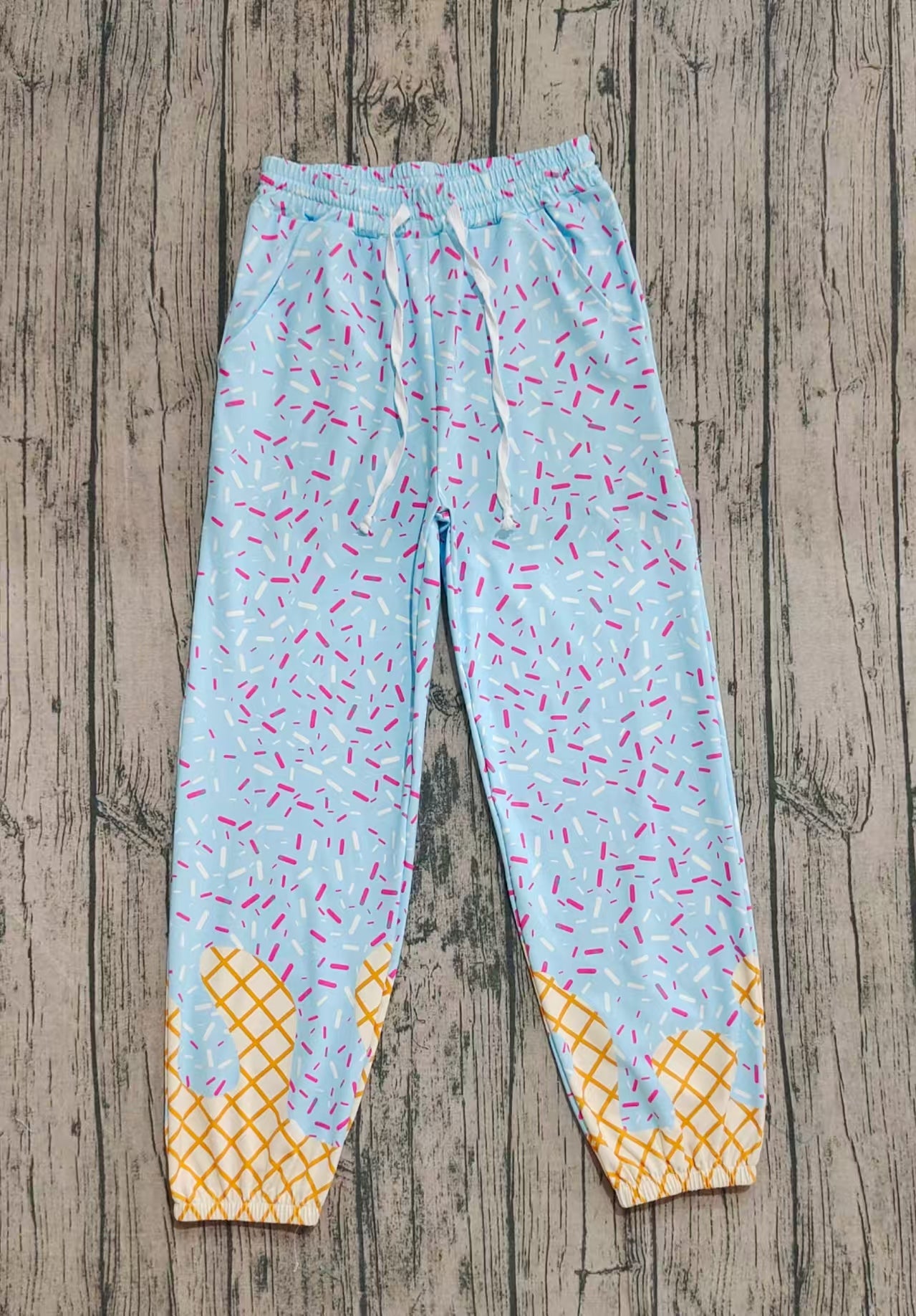 Adult Women Blue Drips Team Pockets Joggers Yoga Active Pants RTS