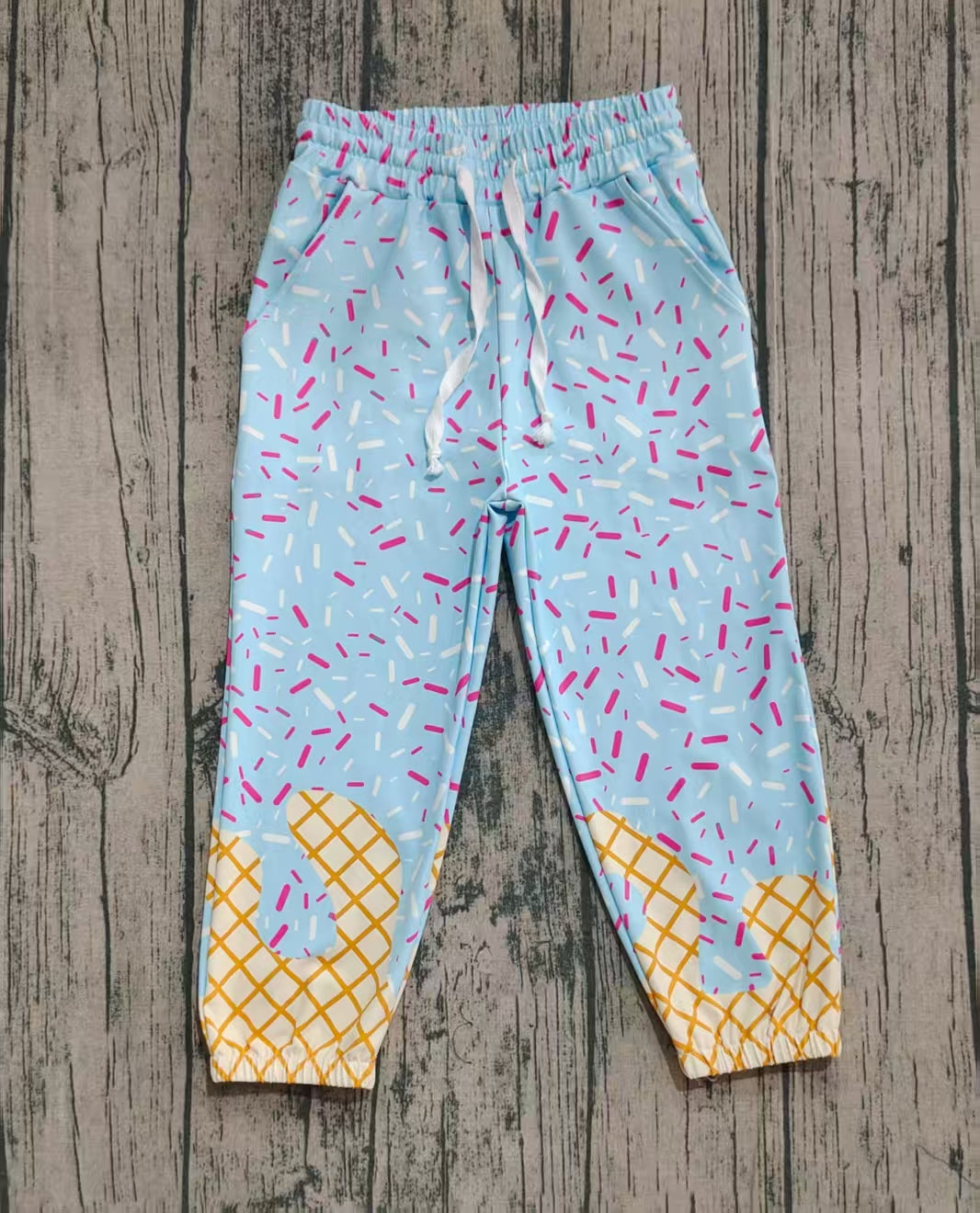 Baby Girl Blue Drips Team Pockets Joggers Yoga Active Pants RTS