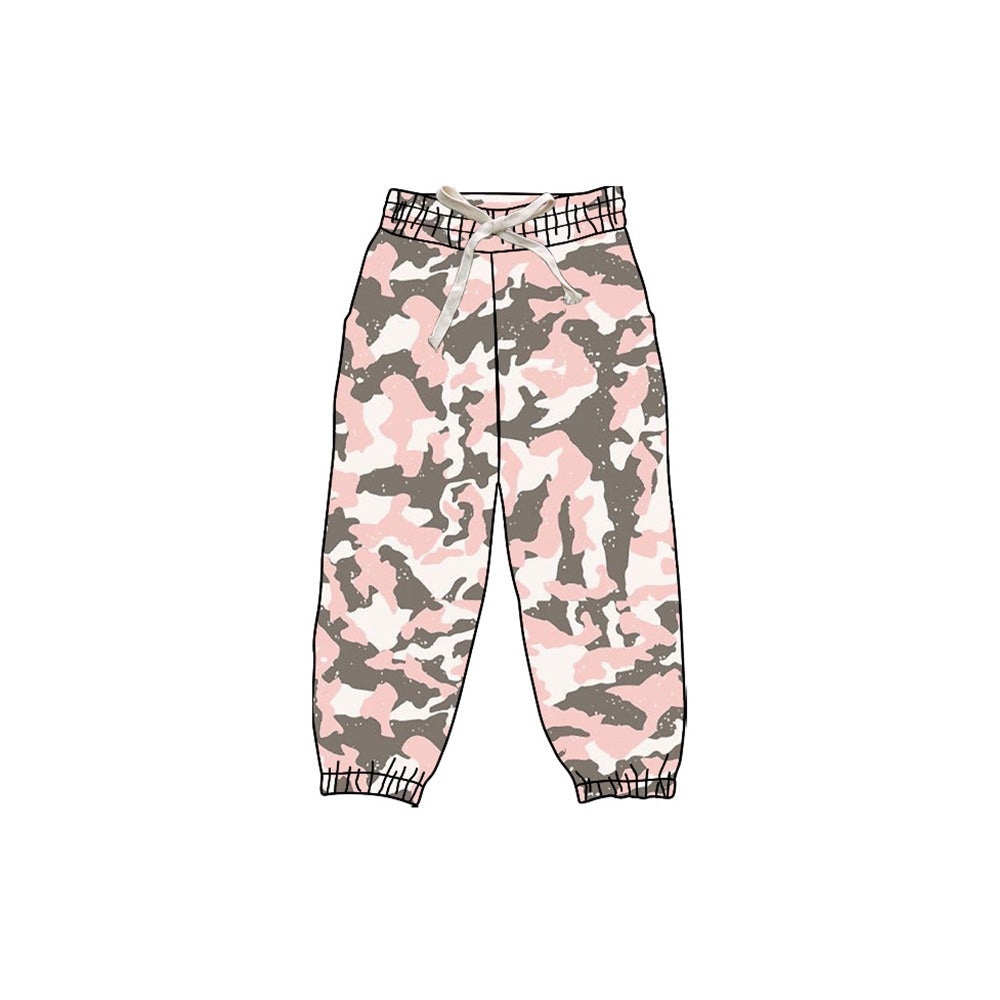 ( Moq 5 ) Preorder Kids Girls Yoga Pink Camo Jogger Pants Bottom