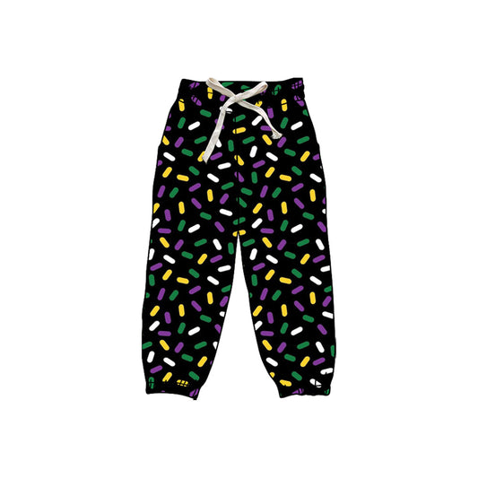 ( Moq 5 ) Preorder Girls Kids Adult Mardi Gras Candy Yoga Active Joggers Pants