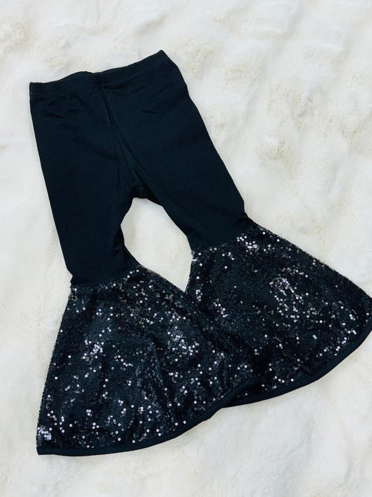 ( Moq 5 ) Preorder Baby Girls Kids Black Sequins Bell Pants Bottom