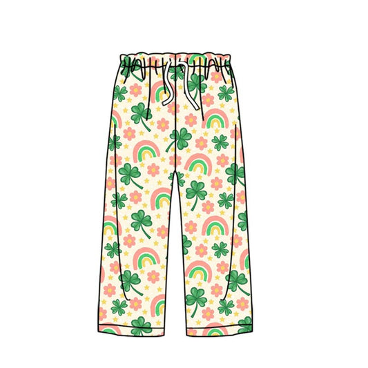 ( Moq 5 )Preorder Adult Woman Rainbow Flower St. Patrick's Pajamas Pants