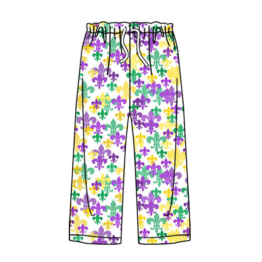 ( Moq 5 ) Preorder Adult Woman Anchors Mardi Gras Pajamas Pants Bottoms