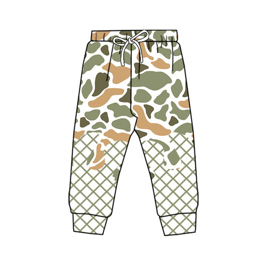 ( Moq 5 ) Preorder Boys Kids Orange Green Camo Drips Joggers Pants Bottoms