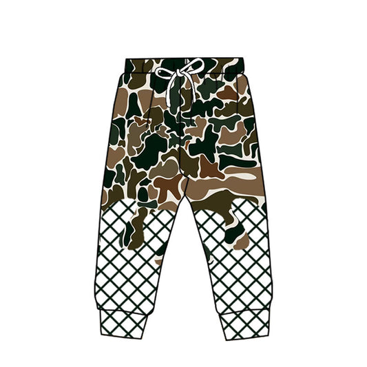 ( Moq 5 ) Preorder Boys Kids Green Brown Camo Drips Joggers Pants Bottoms