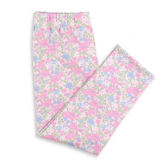 ( Moq 5 ) Girls Kids Floral Pink Pants Bottoms