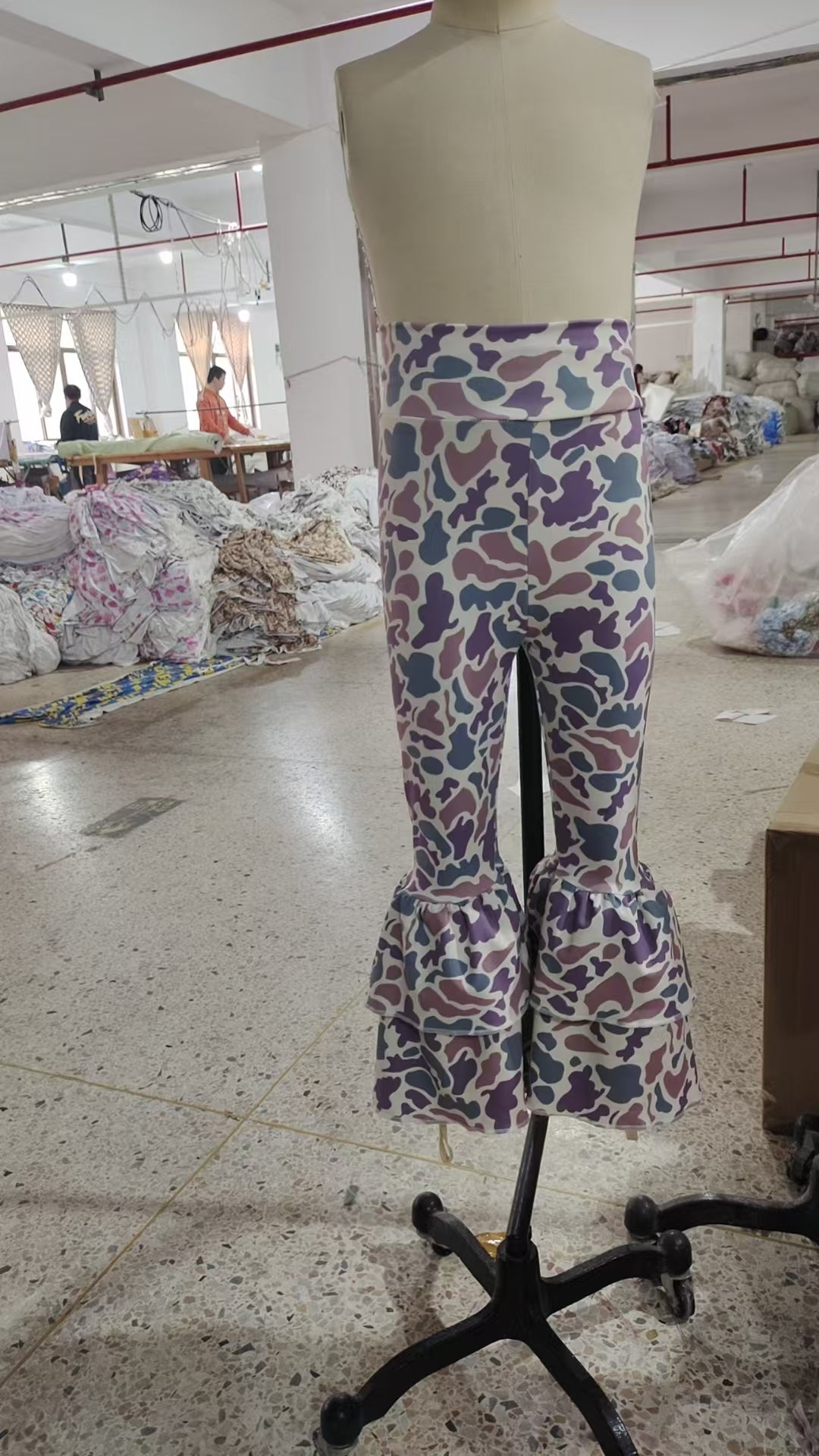 Baby Girls Kids Camo Ruffle Bell Pants Bottoms Yoga Active Clothes RTS