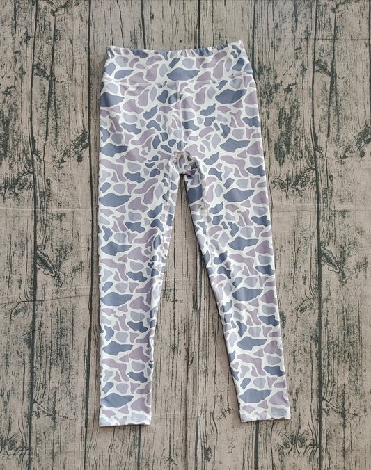 ( No moq ) Preorder Adult Women Gray Camo Yoga Active Legging Pants Bottoms