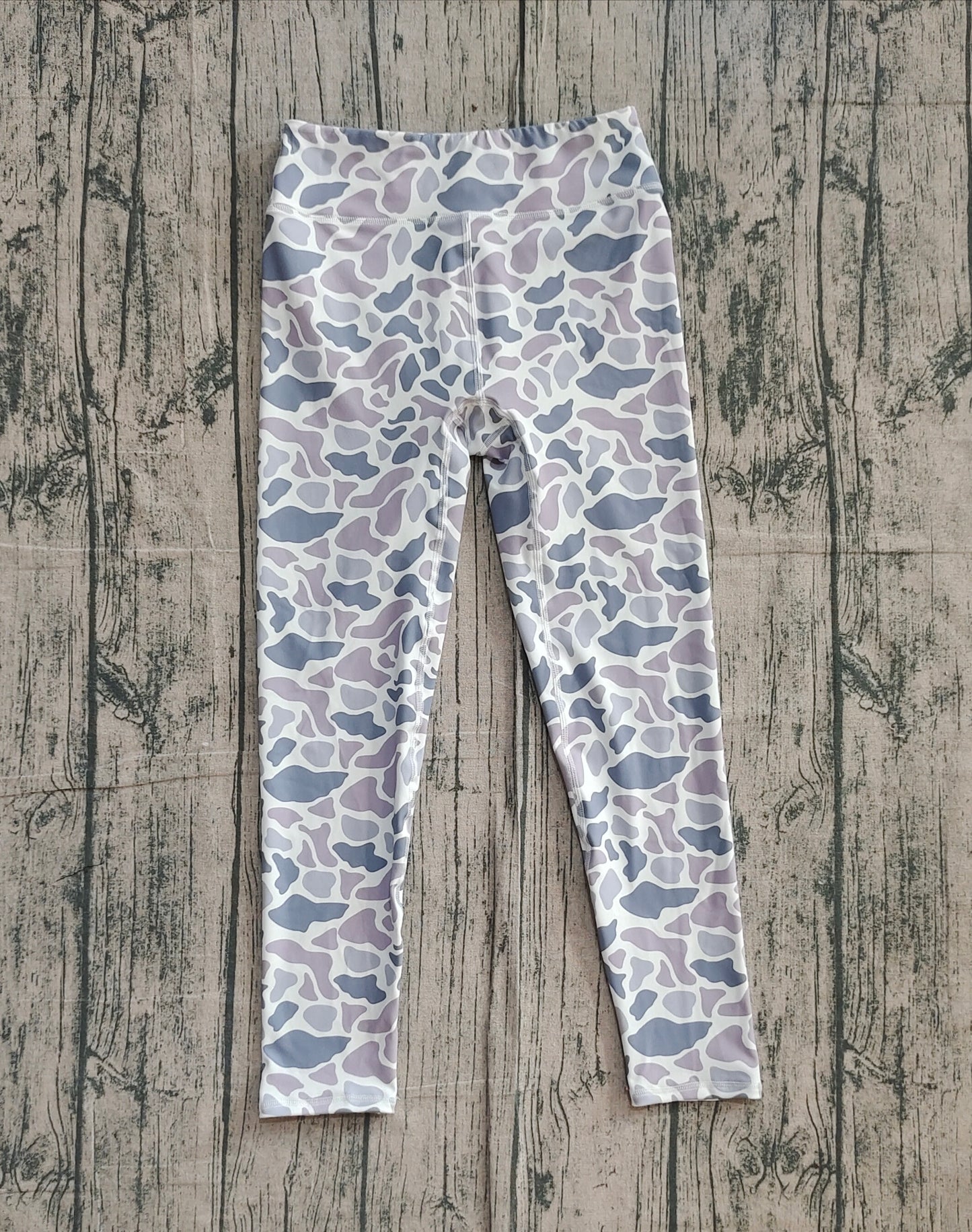 Adult Women Grey Camo Yoga Active Legging Pockets Pants Bottoms