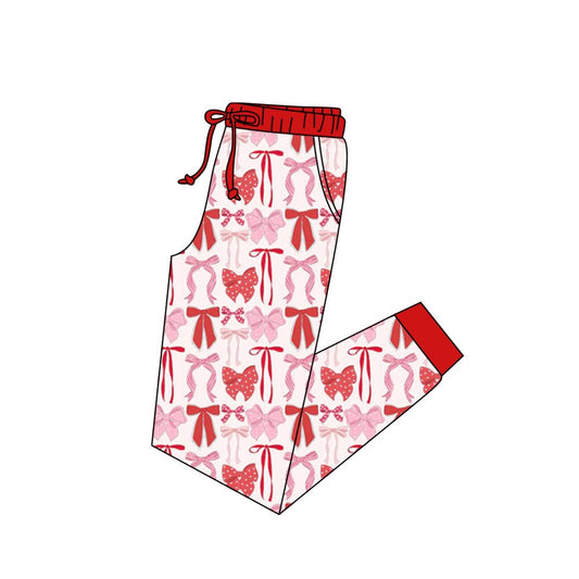 ( Moq 5 ) Preorder Adult Women Hearts Bows Pockets Pants Valentine Bottoms