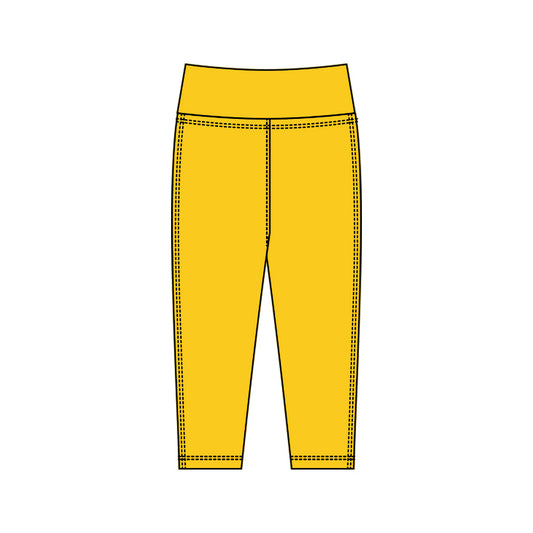 ( Moq 5 ) Preorder Baby Kids Girls Yellow Yoga Active Legging Pants Bottoms